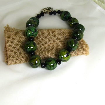 Big Bold Green Bead Necklace