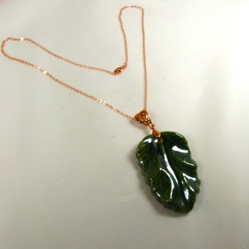 Fair Trade Bold Green Leaf Pendant Necklace