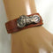 Brown Leather Motorcycle Bracelet