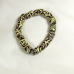 Handmade African Ghana Trade Bead  Bracelet Brown