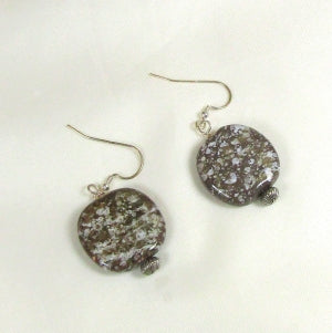 Brown Speckled Kazuri Earrings