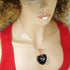 Black Puffy Fair Trade Heart Pendant Necklace