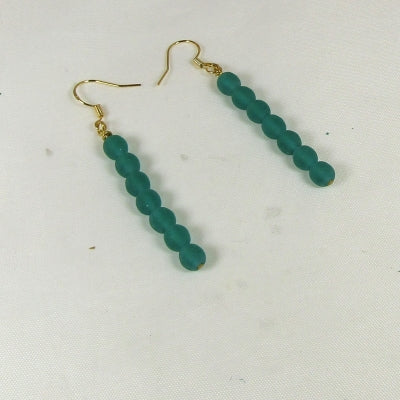 Dangling Turquoise Sea Glass Earrings