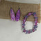 Marbled Purple Teardrop Drop Earrings Long