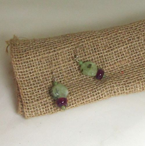 green  gemstone  earrings