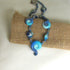 Blue and Silver Artisan Bead Necklace Handmade Bead Necklace 