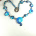 Blue and Silver Artisan Bead Necklace Handmade Bead Necklace