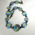 Blue Handmade Polymer Clay Artisan Bead Necklace