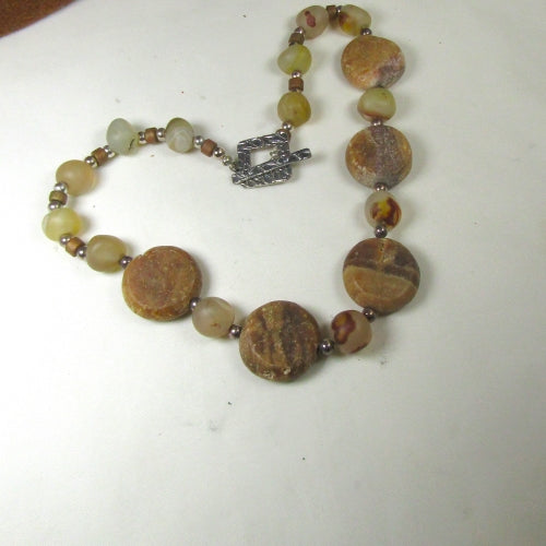 Handcrafted Agate Beaded Necklace Afghanistan Agate - 