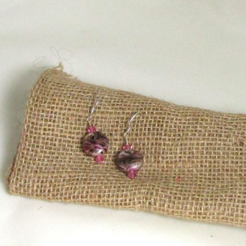 Handmade Pink Artisan Bead Earring