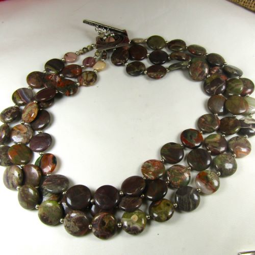 Rainforest Jasper Gemstone Necklace Multi-strand