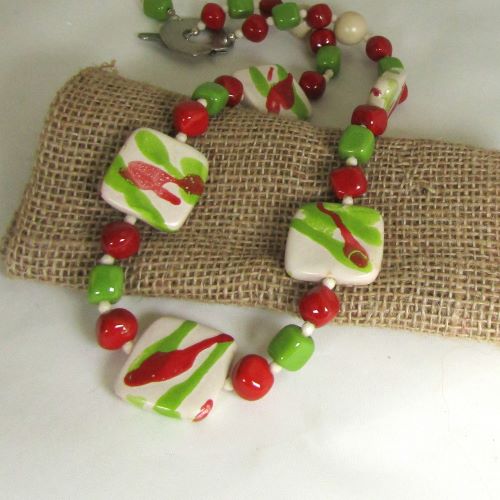 Big Statement Cream Kazuri Necklace in Handmade Fair Trade Beads