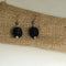 Earrings in Handmade Black Seed Beaded Bead 