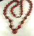 Artisan Beaded Necklace in Rose & Brown Swirled Handmade Beads