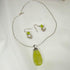 Handcrafted New Jade Gemstone Pendant Necklace with Earrings