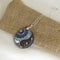 Grey White & Aqua Floral Pendant Necklace