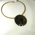 Big Bold Bronze Pendant on Gold Necklace Wire