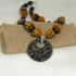 Honey and Black Kazuri Warrior Necklace with Pendant Chunky