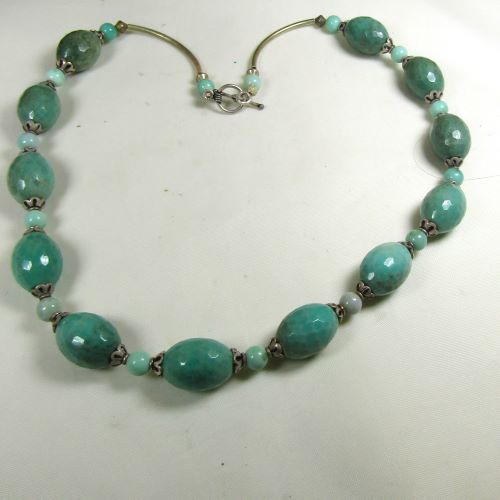 Aqua Gemstone Beaded  Necklace