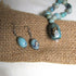 Aqua Fire Agate Bead Pendant Necklace & Earrings Set 