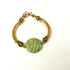 Green Kazuri  Bracelet with Gold Bangle