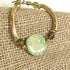 Green fair trade bead Kazuri bangle bracelet
