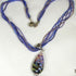 Purple Multi-strand Necklace with Handmade Artisan Pendant