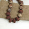 Earthy Tone lava & agate necklace & Earrings