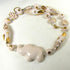 Kazuri  Necklace in White Chocolate and Gold Elephant Fair Trade