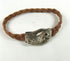 Brown Braided Leather Bracelet Buckle Clasp Unisex