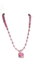 Handmade Pink Artisan Bead Pendant Necklace