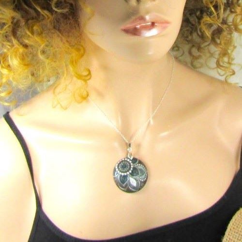 Black & White Artisan Pendant Necklace