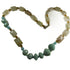 Blue Green Amazonite and Rutilated Quartz Bead Necklace