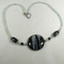 Black and Aqua African Bead Kazuri and Aquamarine Necklace