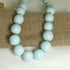 Classic Handmade Kazuri Necklace in Aqua -