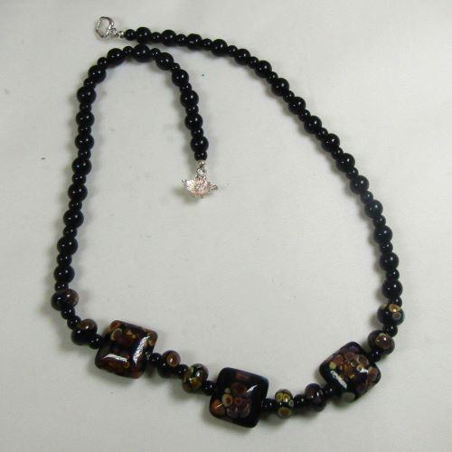 Black Handmade Artisan & Black Onyx Bead Necklace