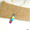 Multi-colored Handmade Pendant Necklace on Silver Chain 