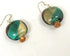 Green Gold and Brown Lampwork Glass Bead Earrings