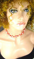 Red & White Necklace Artisan Beads & Crystals
