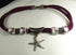 Bold Fuchsia Metallic Cord Fair Trade Kazuri & Starfish Necklace