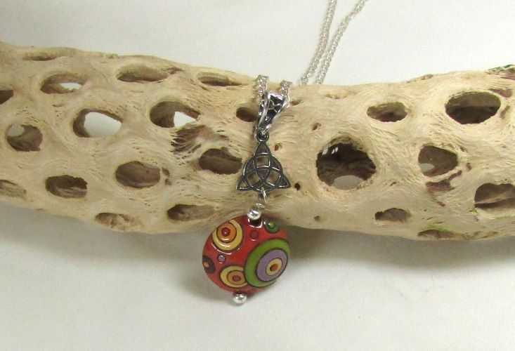 handmade pendant Necklace red