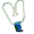 Aqua Bead Necklace with Handmade Pendant