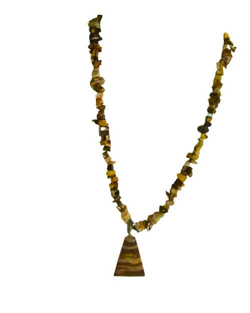 Gemstone Beaded Necklace with Gemstone Pendant