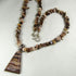 Pendant Necklace Brown & Tan Striped