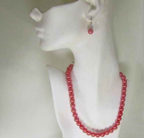 Delicate Rose South Sea Pearl Necklace & Earrings