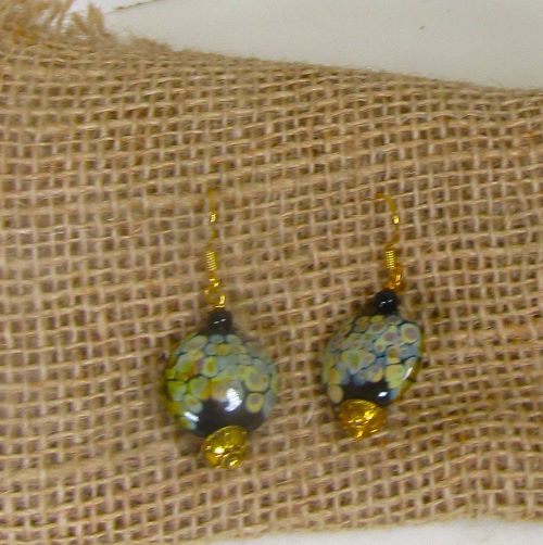 Black & Tan Artisan Drop Earrings