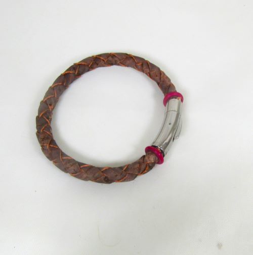 Braided  Brown Leather Bracelet