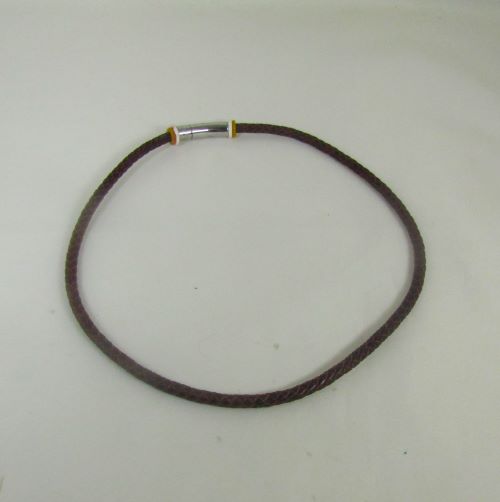 Men's Dark Brown Braided Leather Necklace