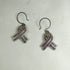 Purple Rhinestone Awareness Ribbon Earrings