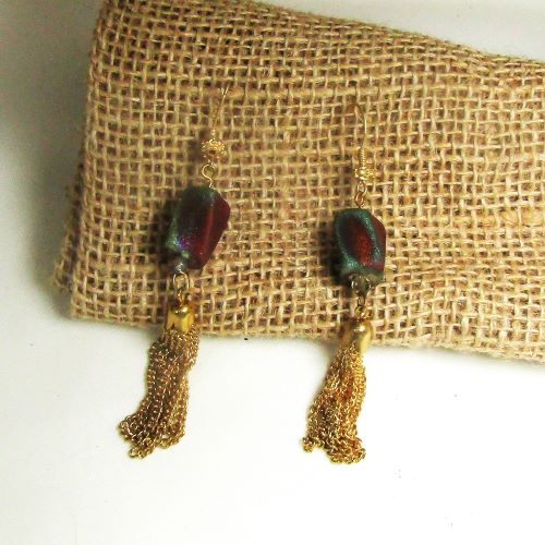 Dangling Artisan Bead Earrings